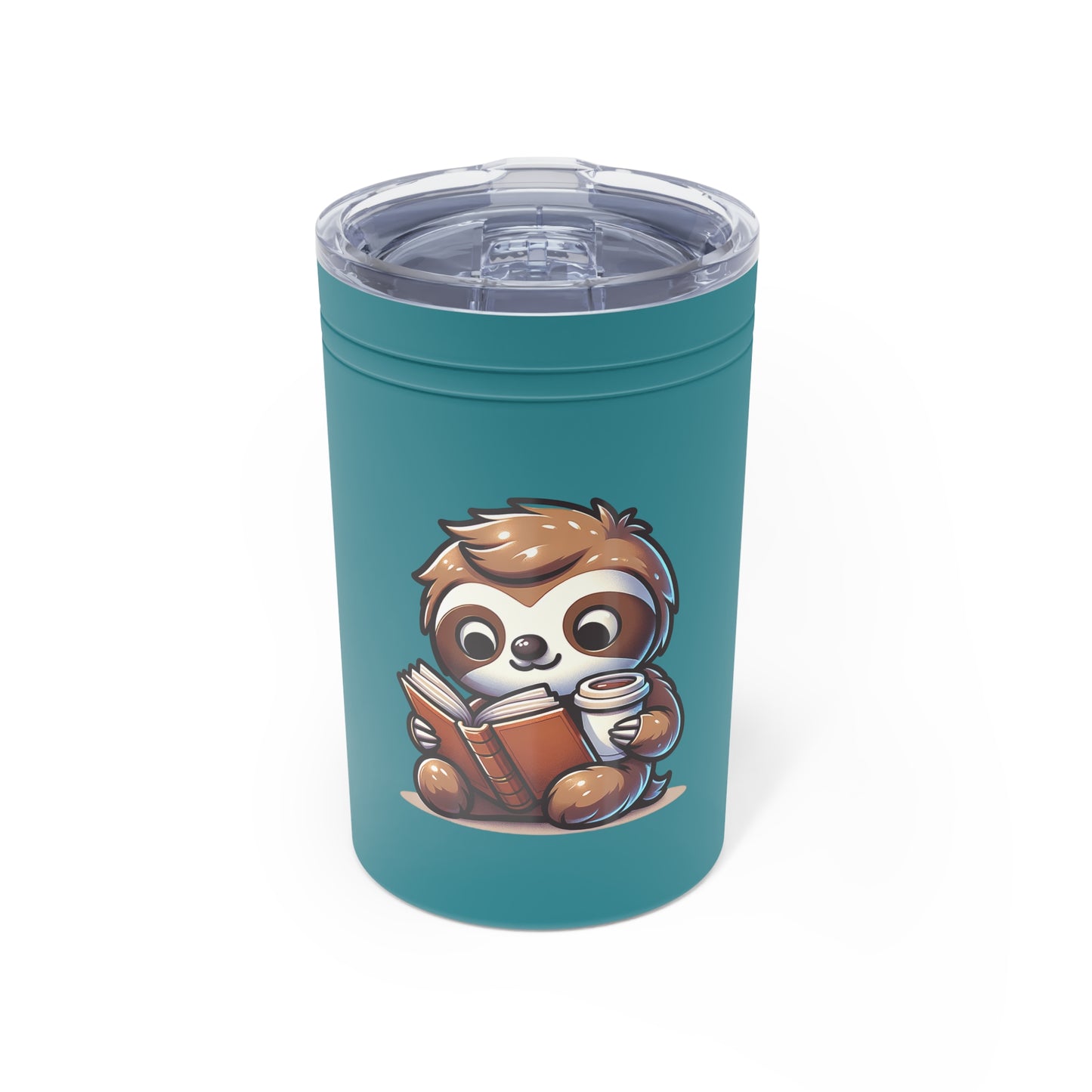 Reading Sloth with Coffee Vacuum Insulated Tumbler 11oz