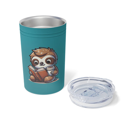 Reading Sloth with Coffee Vacuum Insulated Tumbler 11oz