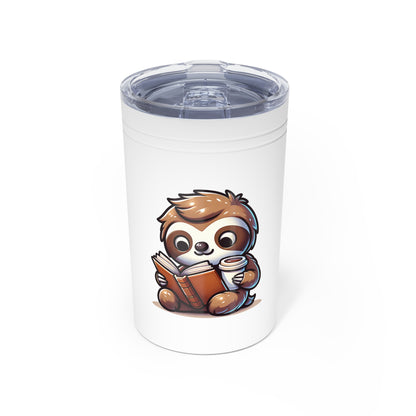 Reading Sloth with Coffee Vacuum Insulated Tumbler 11oz