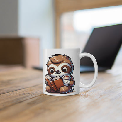 Reading Sloth Mug 11oz