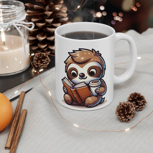 Reading Sloth Mug 11oz