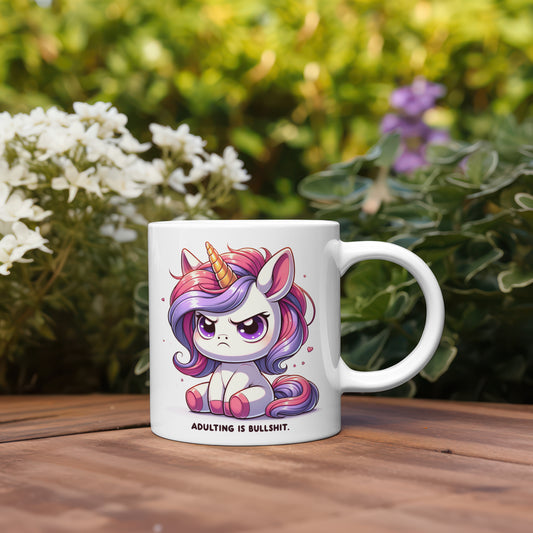 Adulting is BS Grumpy Unicorn Mug 11oz